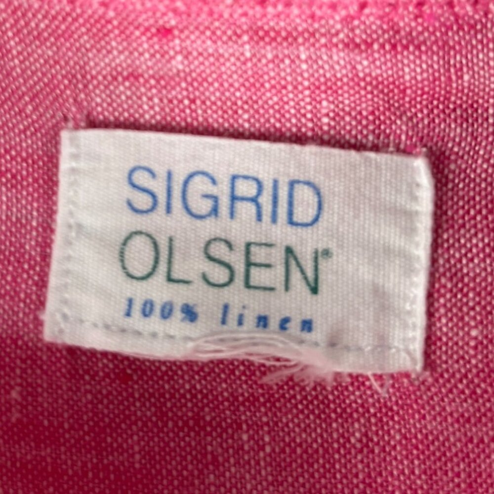 Sigrid Olsen Pink Linen Roll Tab Sleeve Beachy Coastal Lagenlook Tunic Size 1X - Picture 14 of 14